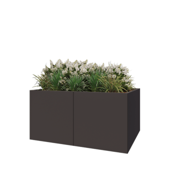 Jekleno korito za rože XXL - Pravokotnik - 160 x 120 x 80 cm - RAL7016 mat (antracitno siva) - Brez dnoplošče