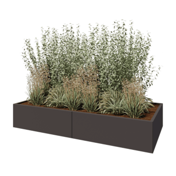 Jekleno korito za rože XXL - Pravokotnik - 240 x 100 x 40 cm - Druga RAL barva - Z dnoploščo