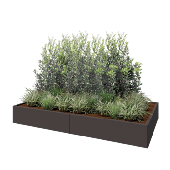 Jekleno korito za rože XXL - Pravokotnik - 240 x 120 x 30 cm - Druga RAL barva - Brez dnoplošče