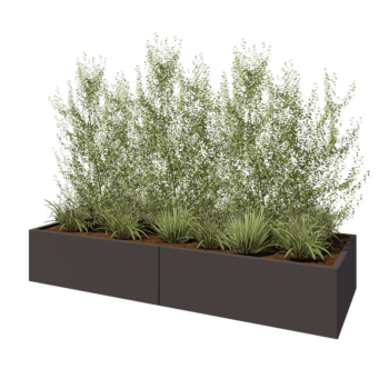 Jekleno korito za rože XXL - Pravokotnik - 240 x 80 x 40 cm - Druga RAL barva - Brez dnoplošče