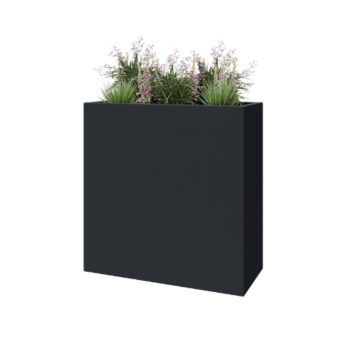 Poliester Korito za rože - Pravokotnik - 100 x 40 x 100 cm - RAL7021 mat (črno-siva) - Z dnom