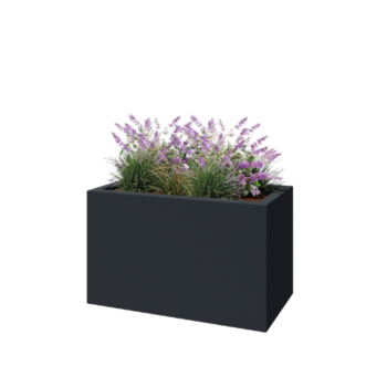 Poliester Korito za rože - Pravokotnik - 100 x 50 x 60 cm - RAL7021 mat (črno-siva) - Z dnom