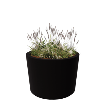 Poliester Korito za rože - Stožčast - Ø 120 x 80 cm - RAL9005 mat (črna) - Z dnom