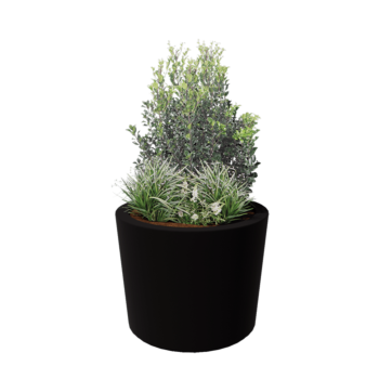 Poliester Korito za rože - Stožčast - Ø 95 x 70 cm - RAL9005 mat (črna) - Z dnom