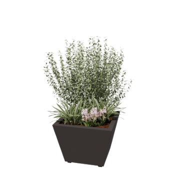 Jekleno korito za rože - Stožec - 60 x 60 x 41,5 cm - Varjeno - RAL7016 mat (antracitno siva) - Z dnoploščo