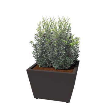 Jekleno korito za rože - Stožec - 80 x 80 x 51,5 cm - Varjeno - RAL7016 mat (antracitno siva) - Z dnoploščo