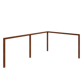 Corten jeklena pergola - Kot - 600 x 412 x 242 cm - Brez betonskega podstavka