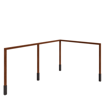 Corten jeklena pergola - Kot - 600 x 412 x 242 cm - Z betonskim podstavkom