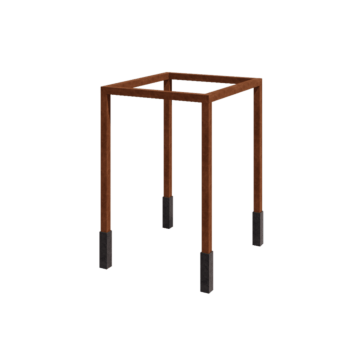 Corten jeklena pergola - Kvadrat - 224 x 200 x 230 cm - Z betonskim podstavkom