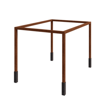 Corten jeklena pergola - Pravokotnik - 424 x 300 x 230 cm - Z betonskim podstavkom