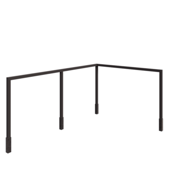 Jeklena pergola - Kot - 600 x 412 x 230 cm - RAL7016 mat (antracitno siva) - Z betonskim podstavkom