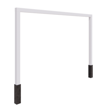 Jeklena pergola - Raven - 400 x 230 cm - RAL9010 mat (bela) - Z betonskim podstavkom