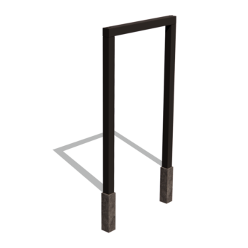 Jeklena pergola - Raven - 150 x 230 cm - RAL9005 mat (črna) - Z betonskim podstavkom