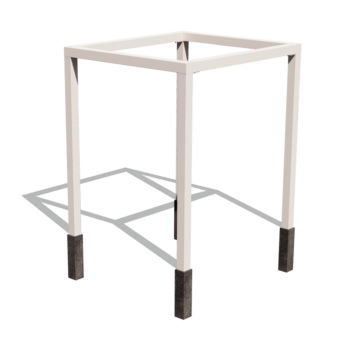 Jeklena pergola - Kvadrat - 224 x 200 x 230 cm - RAL9010 mat (bela) - Z betonskim podstavkom