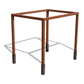Pergola iz jekla corten nastavitev kvadrat 324 x 250 cm