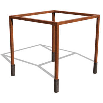Pergola iz jekla corten nastavitev kvadrat 324 x 300 cm
