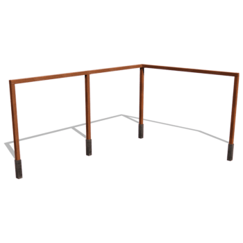 Pergola iz jekla corten kotna postavitev 600 x 412 cm