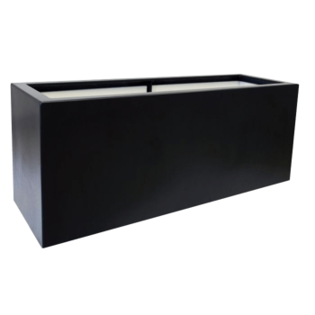 Poliester Korito za rože - Pravokotnik - 150 x 50 x 60 cm - RAL9005 mat (črna) - Z dnom