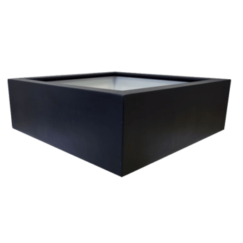 Poliester Korito za rože - Kvadrat - 120 x 120 x 40 cm - RAL9005 mat (črna) - Z dnom