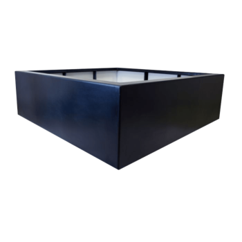 Poliester Korito za rože - Kvadrat - 140 x 140 x 60 cm - RAL9005 mat (črna) - Z dnom