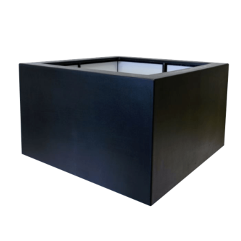 Poliester Korito za rože - Kvadrat - 140 x 140 x 80 cm - RAL9005 mat (črna) - Z dnom