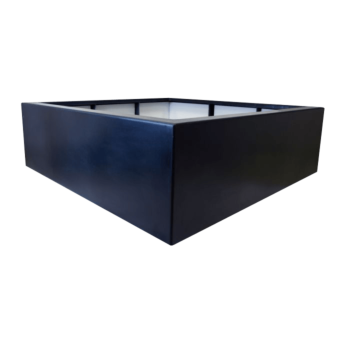 Poliester Korito za rože - Kvadrat - 160 x 160 x 60 cm - RAL9005 mat (črna) - Z dnom