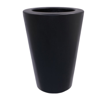 Poliester Korito za rože - Stožčast - Ø 55 x 76 cm - RAL9005 mat (črna) - Z dnom