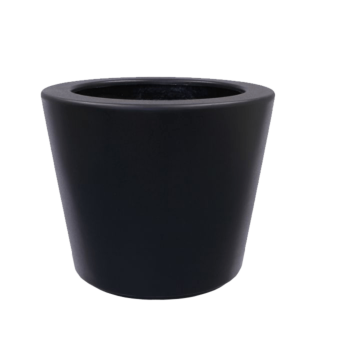 Poliester Korito za rože - Stožčast - Ø 63 x 52 cm - RAL9005 mat (črna) - Z dnom