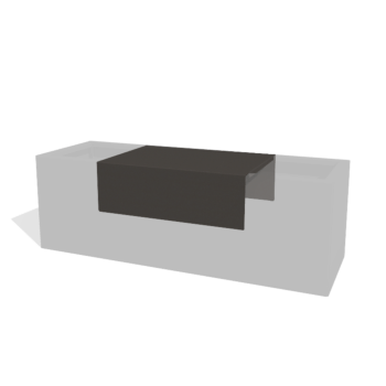Platforma iz korito za rože iz prašno barvanega jekla 60 x 41 x 20 cm