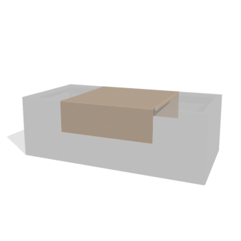 Platforma iz korito za rože iz prašno barvanega jekla 60 x 61 x 20 cm