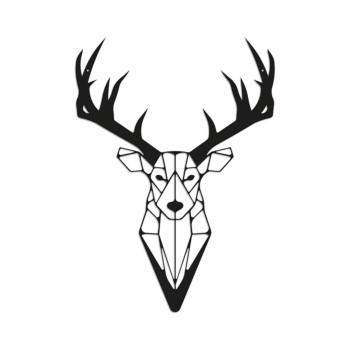 Jeklena stenska dekoracija - Severni jelen Small - 60 x 43,4 cm