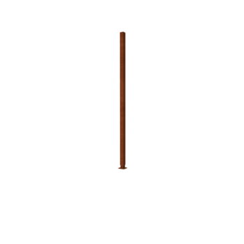 Vrtna ograja iz jekla corten H končni steber s talno ploščo 190 x 6 x 6 cm