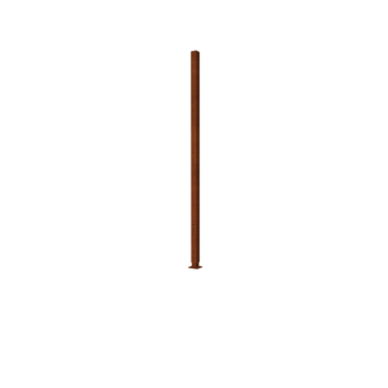 Vrtna ograja iz jekla corten H kotni steber s talno ploščo 190 x 6 x 6 cm