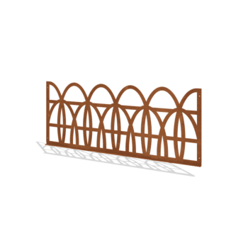 Okrasna ograja za vrt iz jekla corten T 149 x 60 cm
