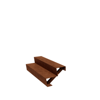 Vrtna stopnica iz jekla corten New York 2 stopnice (širina 120 cm)