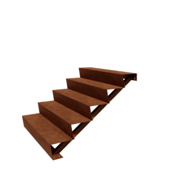 Vrtna stopnica iz jekla corten New York 5 stopnice (širina 120 cm)