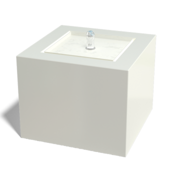 Aluminijasta fontana - Lyra - 50 x 50 x 40 cm - RAL9005 mat (črna) - Z LED osvetlitvijo