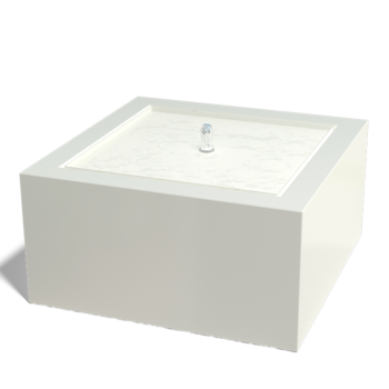 Aluminijasta fontana - Lyra - 80 x 80 x 40 cm - Druga RAL barva - Z LED osvetlitvijo