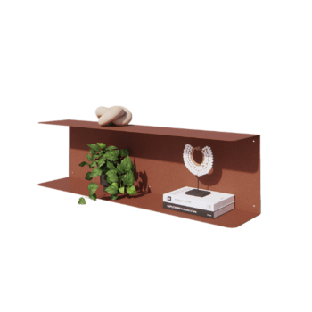 Jeklena stenska polica - C-oblika - 100 x 20 x 28 cm - Corten look