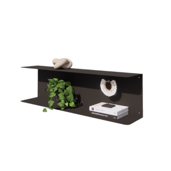 Jeklena stenska polica - C-oblika - 100 x 20 x 28 cm - RAL9005 mat (črna)