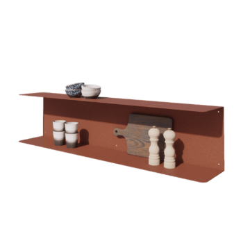 Jeklena stenska polica - C-oblika - 120 x 20 x 28 cm - Corten look