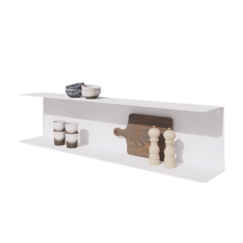 Jeklena stenska polica - C-oblika - 120 x 20 x 28 cm - RAL9010 mat (bela)