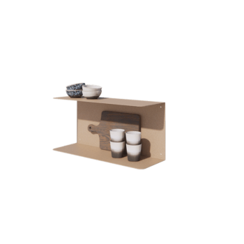 Jeklena stenska polica - C-oblika - 60 x 20 x 28 cm - Sand look