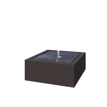 Aluminijasta fontana - Lyra - 100 x 100 x 40 cm - RAL7016 mat (antracitno siva) - Z LED osvetlitvijo