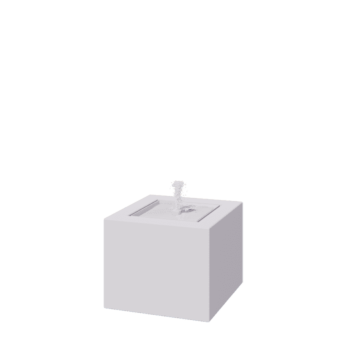 Aluminijasta fontana - Lyra - 50 x 50 x 40 cm - RAL9010 mat (bela) - Z LED osvetlitvijo