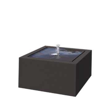 Aluminijasta fontana - Lyra - 80 x 80 x 40 cm - RAL7016 mat (antracitno siva) - Z LED osvetlitvijo