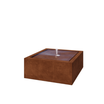 Corten jeklena fontana - Lyra - 100 x 100 x 40 cm - Z LED osvetlitvijo