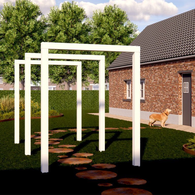 Pergola iz prašno barvanega jekla ravno 250 cm