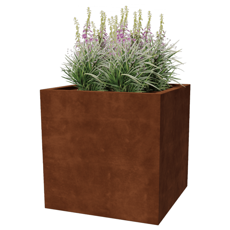 Varjeno korito za rože iz jekla corten Montana 80 x 80 x 80 cm