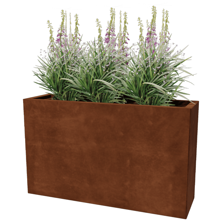 Korito za rože iz jekla corten Teksas 30 x 100 cm
